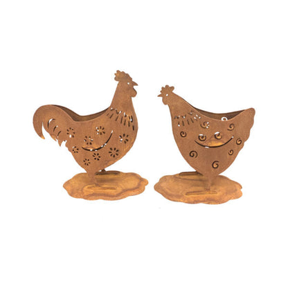 Asst Trendy Rust Chook Planters Set - 2 Pieces - Notbrand