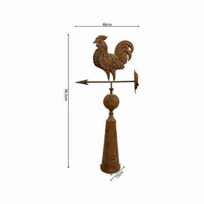 Rooster Weather Vane in Rust - 97cm - Notbrand