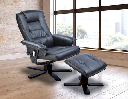 PU Leather Massage Chair Recliner Ottoman Lounge Remote - Notbrand