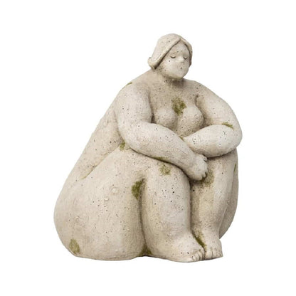 Sitting Lady Garden Statue - Stone - Notbrand