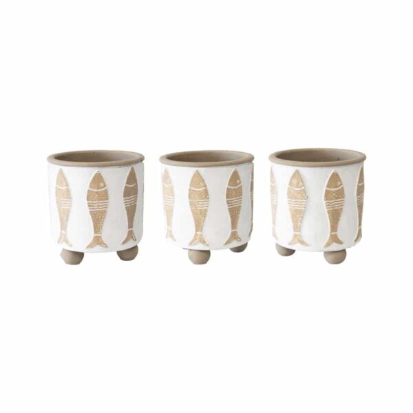 Footed Beach House Planter Set - 3 Pieces - Notbrand