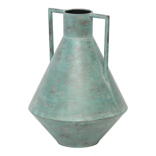 Contemporary Distressed Aqua Urn - 32cm - Notbrand