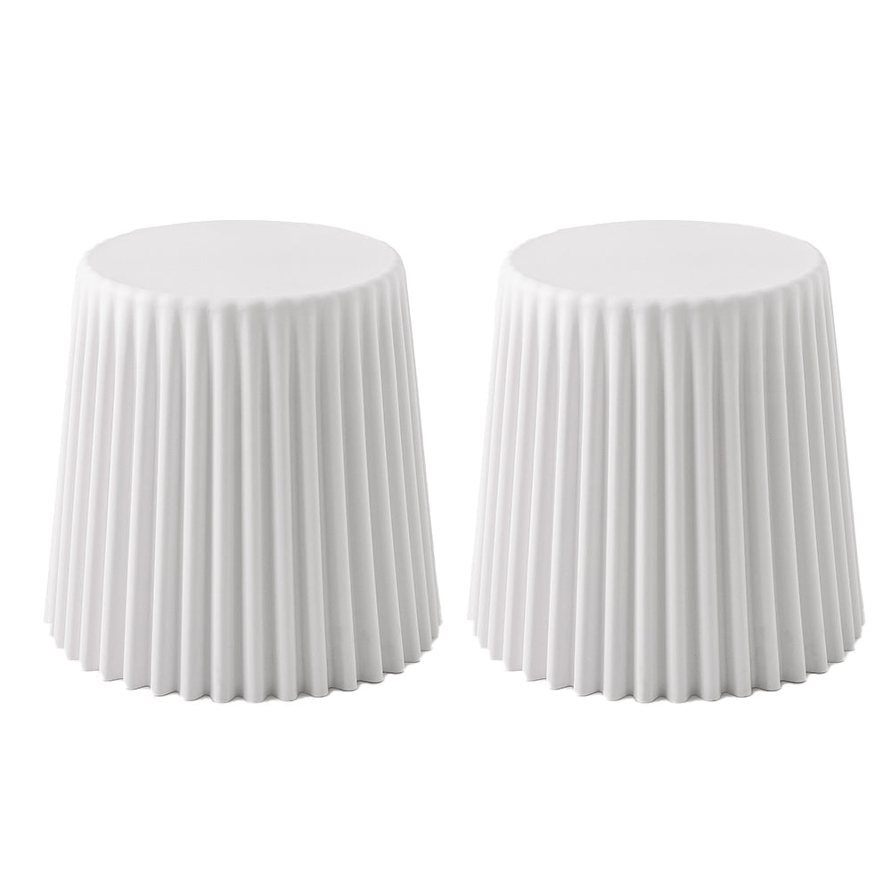 ArtissIn Cupcake Plastic Stacking Stool in White - Set of 2