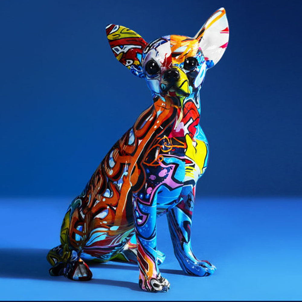 Absract Graffiti Resin Dog Sculpture - Notbrand