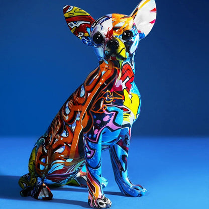 Absract Graffiti Resin Dog Sculpture - Notbrand