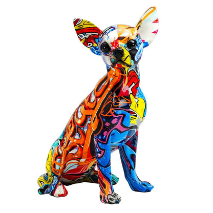 Absract Graffiti Resin Dog Sculpture - Notbrand