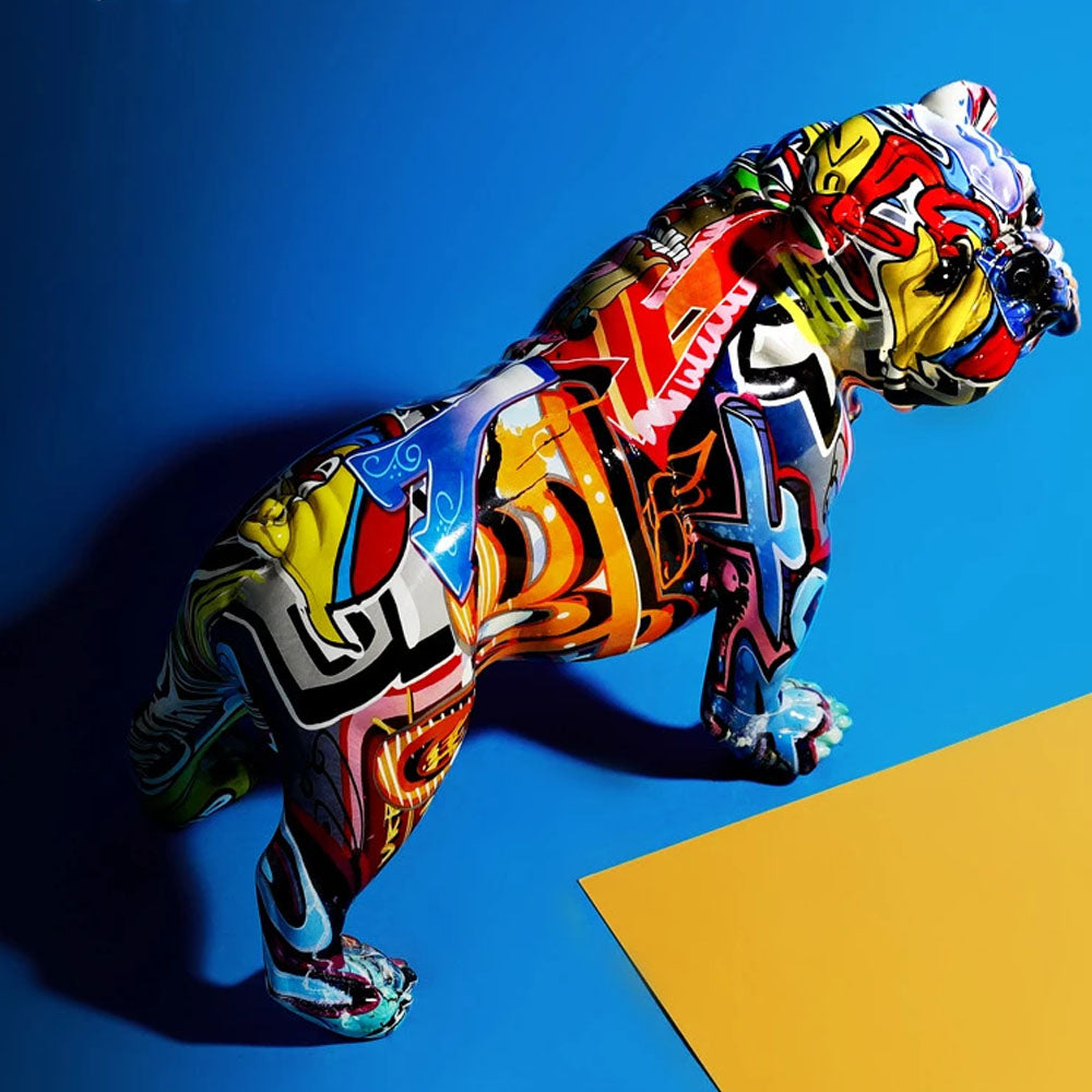 Absract Graffiti Resin Dog Sculpture - Notbrand