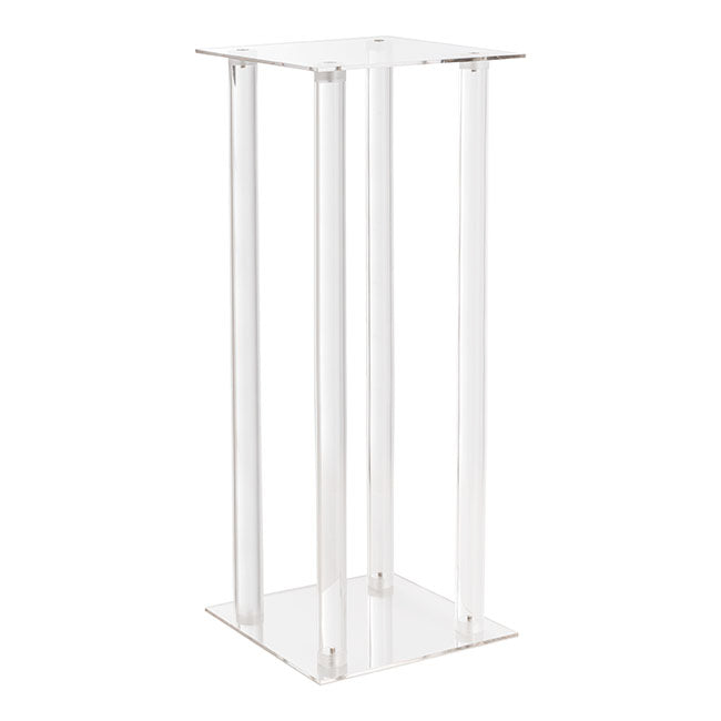 Acrylic Centrepiece Square Flower Stand Clear (30x30x90cmH) - Notbrand