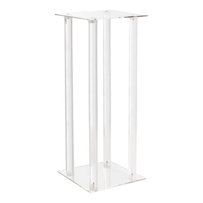 Acrylic Centrepiece Square Flower Stand Clear (30x30x90cmH) - Notbrand