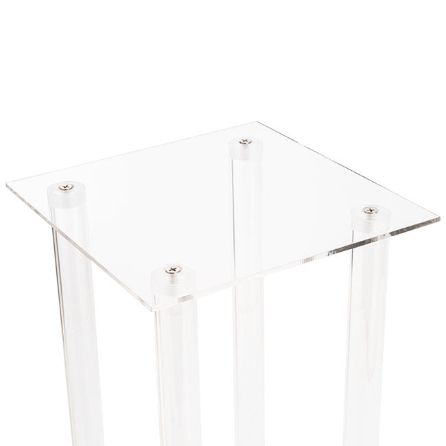 Acrylic Centrepiece Square Flower Stand Clear (30x30x90cmH) - Notbrand