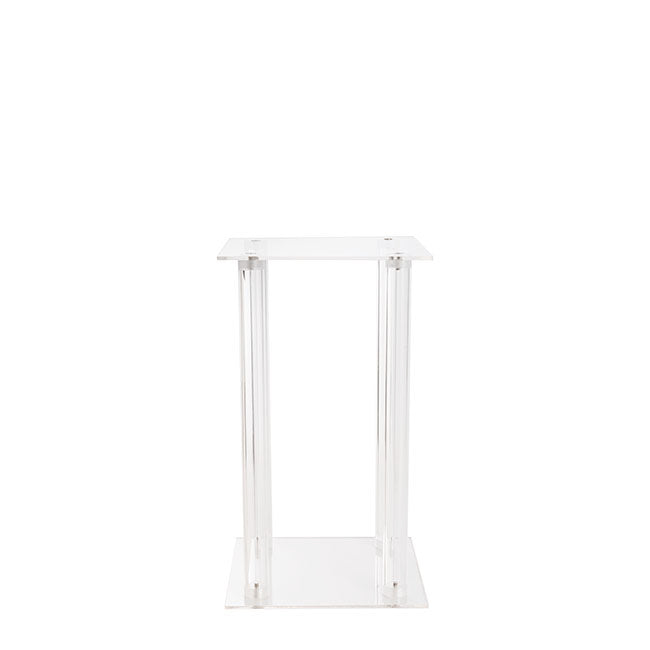 Acrylic Centrepiece Square Flower Stand Clear (25x25x50cmH) - Notbrand