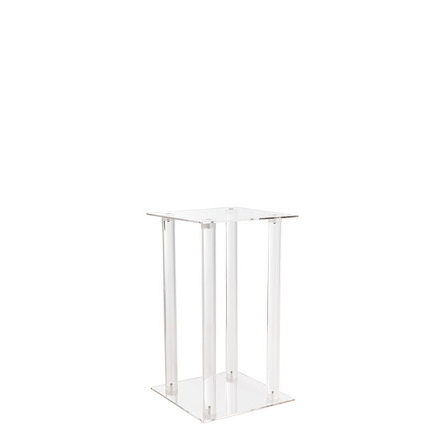 Acrylic Centrepiece Square Flower Stand Clear (20x20x35cmH) - Notbrand