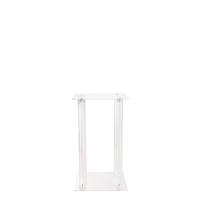 Acrylic Centrepiece Square Flower Stand Clear (20x20x35cmH) - Notbrand