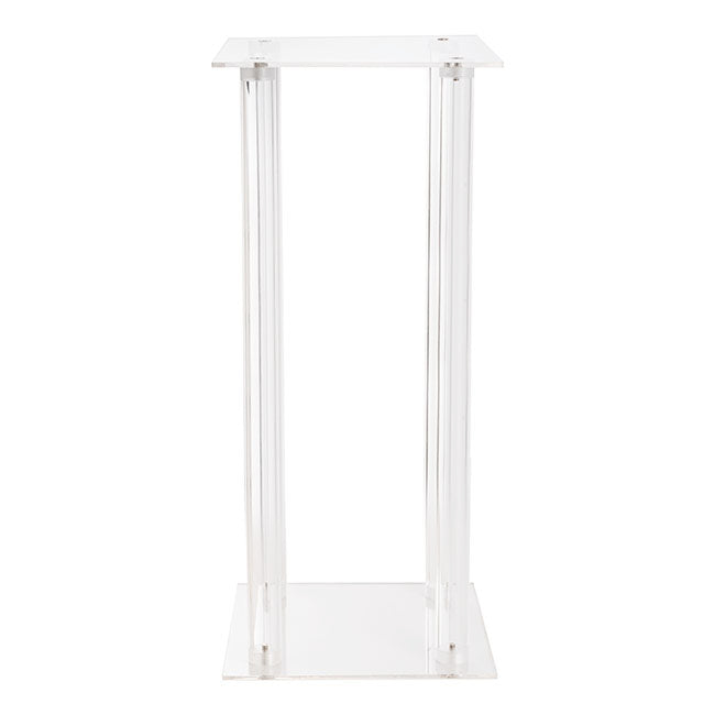 Acrylic Centrepiece Square Flower Stand Clear (30x30x90cmH) - Notbrand