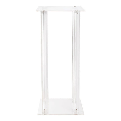 Acrylic Centrepiece Square Flower Stand Clear (30x30x90cmH) - Notbrand