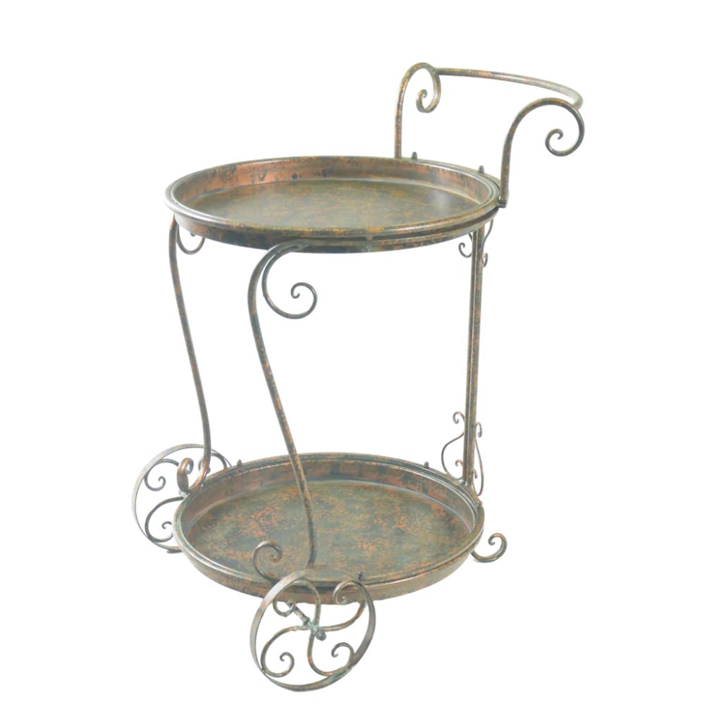 Antique Verdi Bronze Metal Trolley - NotBrand