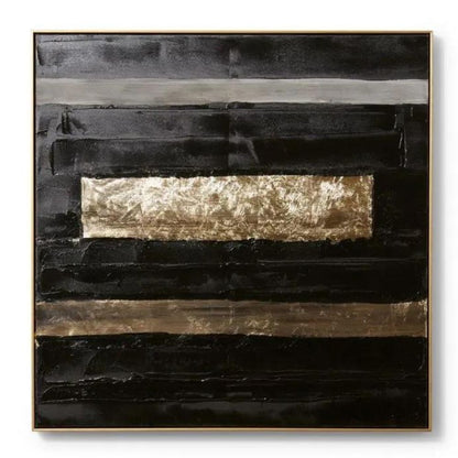 Archi Abstract Hand Painted Wall Art - Black and Gold - NotBrand