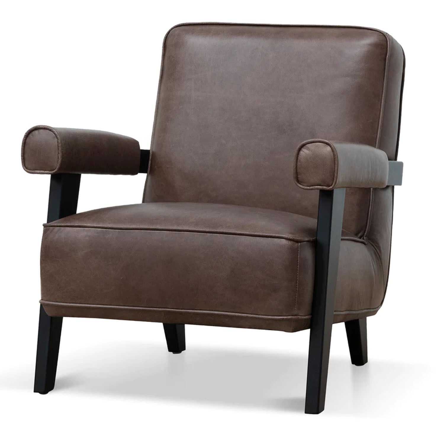 Classic Leather Janie Armchair in Dark Brown - House of Hyne