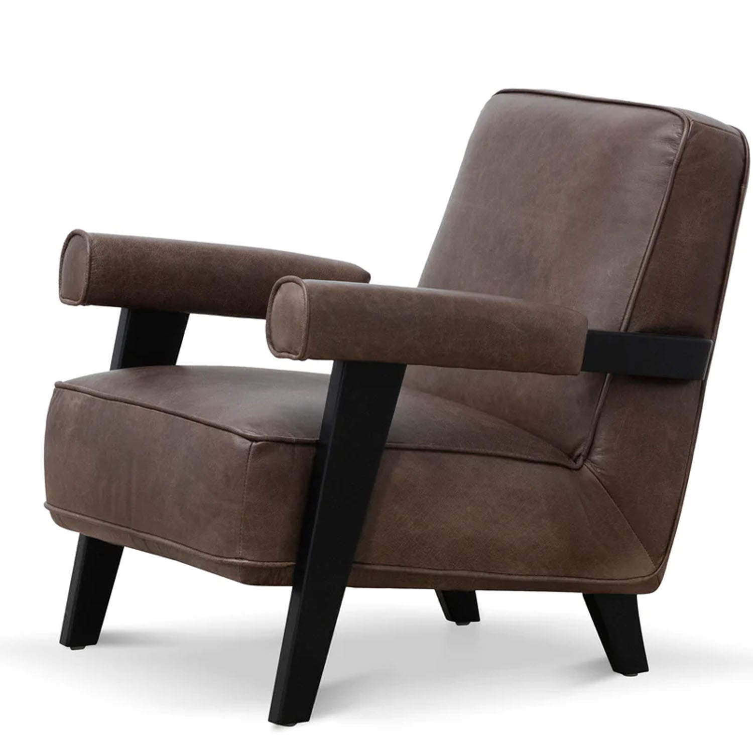 Classic Leather Janie Armchair in Dark Brown - House of Hyne