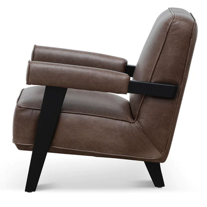 Classic Leather Janie Armchair in Dark Brown - House of Hyne