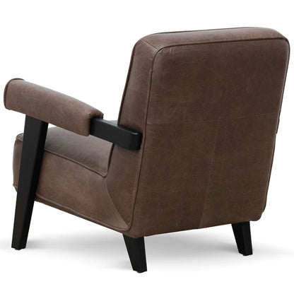 Classic Leather Janie Armchair in Dark Brown - House of Hyne