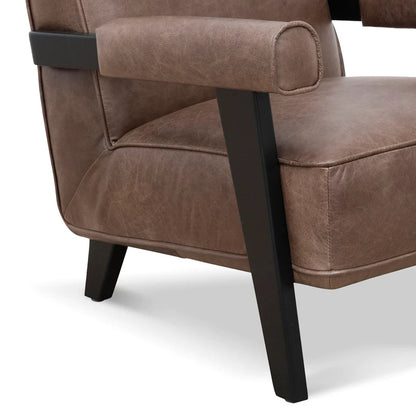 Classic Leather Janie Armchair in Dark Brown - House of Hyne