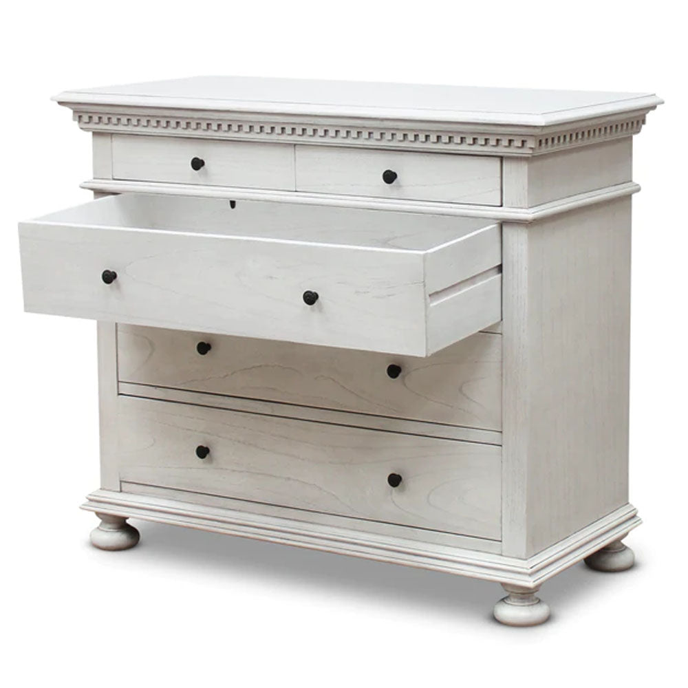 Augusta Mindy Wood Chest Of Drawers In Aged Grey - House of Hyne