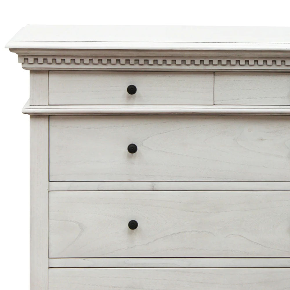 Augusta Mindy Wood Chest Of Drawers In Aged Grey - House of Hyne