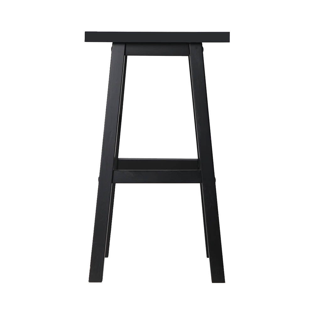 Artiss Beech Wood Bar Stools in Black - Set of 2 - Notbrand