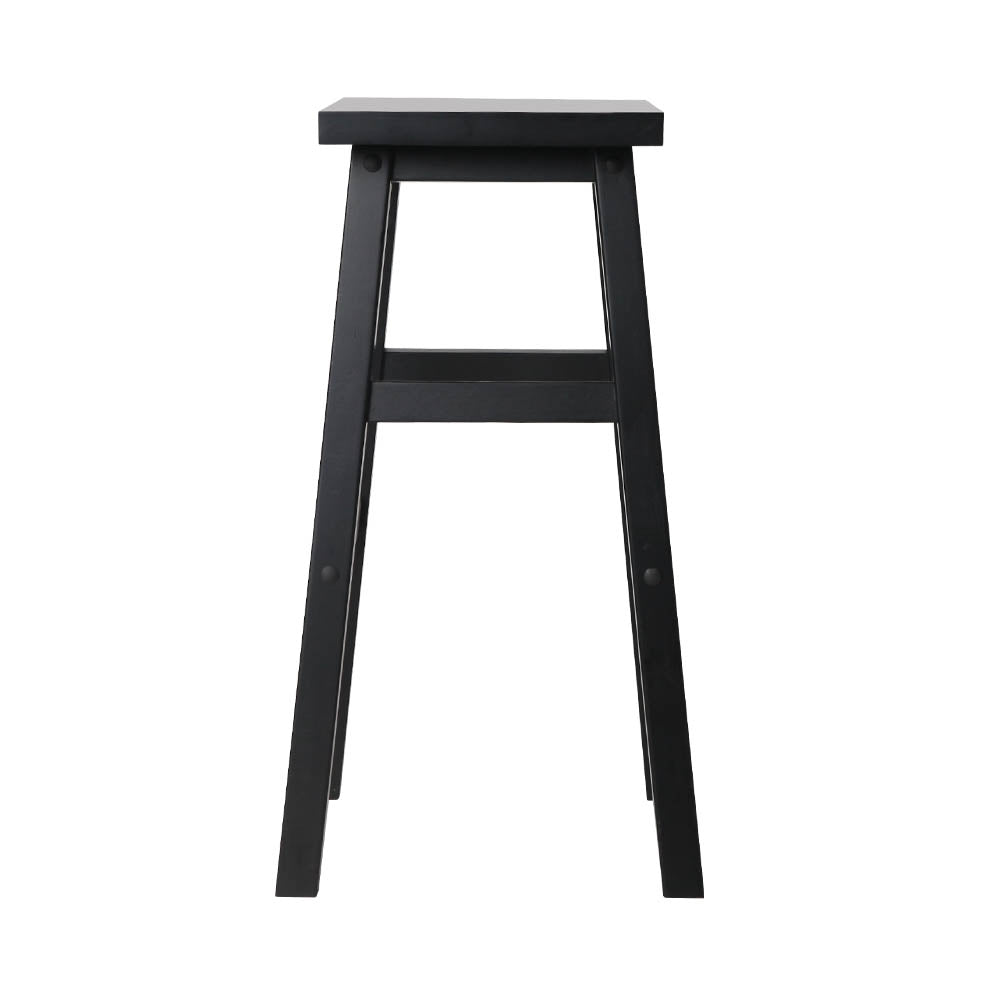 Artiss Beech Wood Bar Stools in Black - Set of 2 - Notbrand