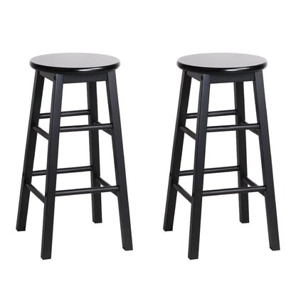 Artiss Beech Wood Backless Bar Stools in Black - Set of 2 - Notbrand