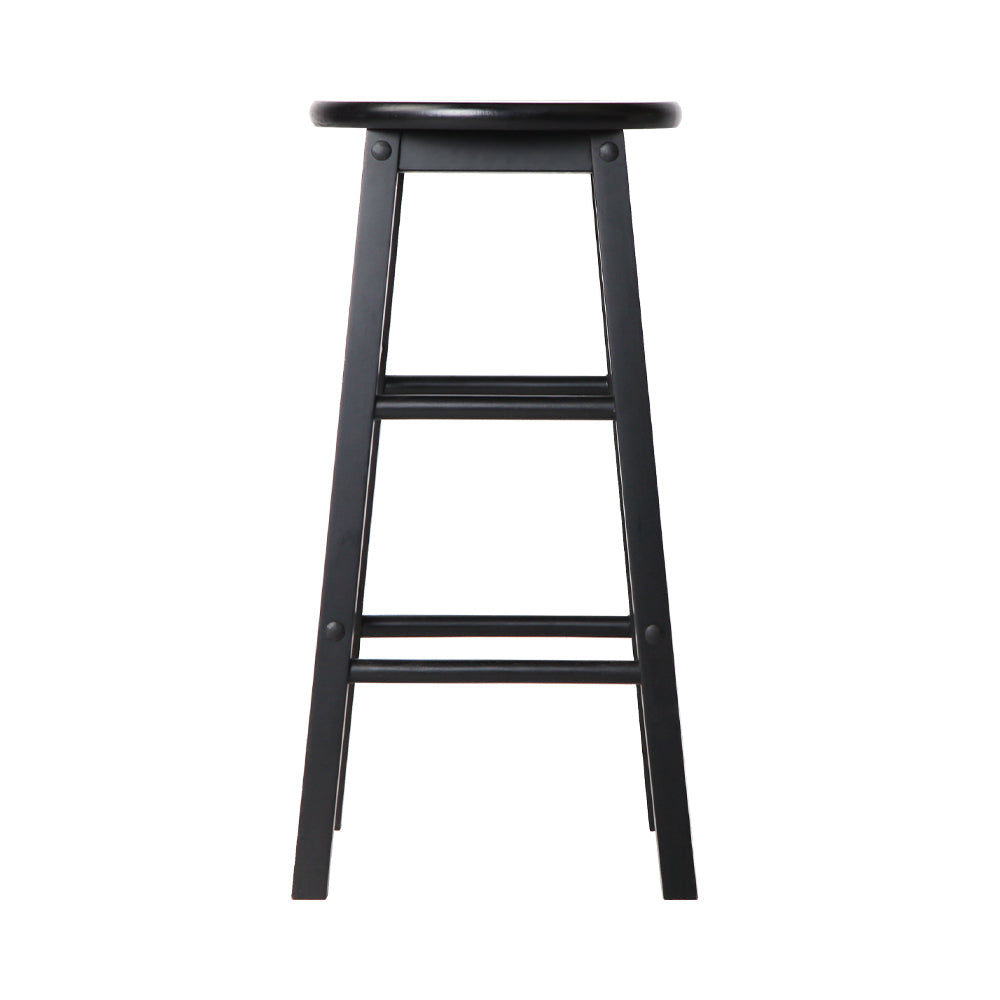 Artiss Beech Wood Backless Bar Stools in Black - Set of 2 - Notbrand