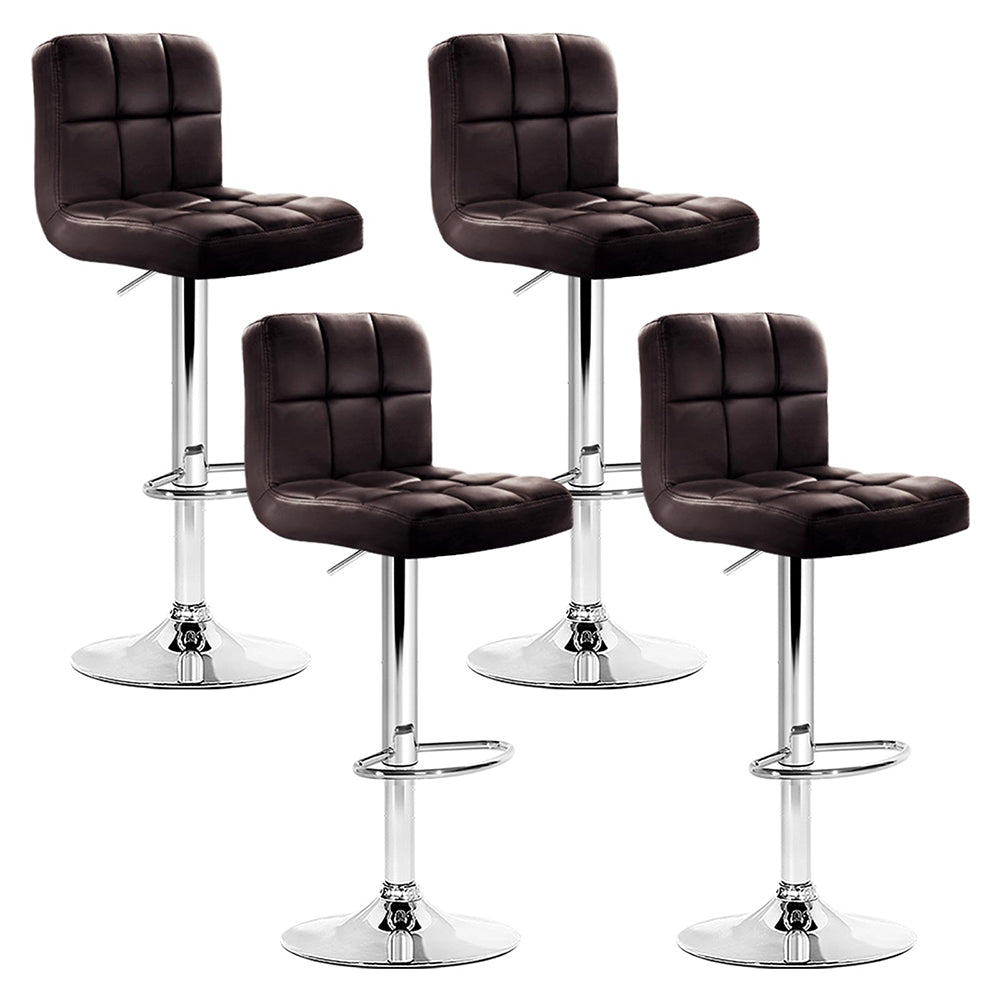 ArtissIn Swivel Gas lifted Bar Stools in Steel and Chocolate - Set of 4