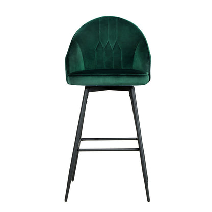 Artiss Mesial Velvet Dining Bar Stools in Green Set - 2 Pieces - Notbrand