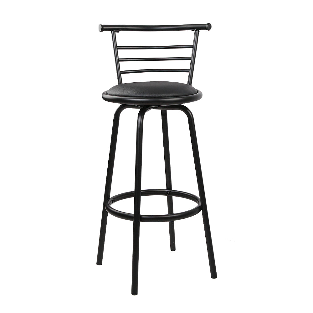 Artiss Set of 4 PU Leather Bar Stools - Black and Steel - Notbrand