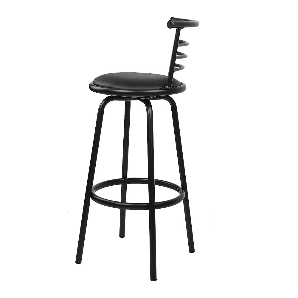 Artiss Set of 4 PU Leather Bar Stools - Black and Steel - Notbrand