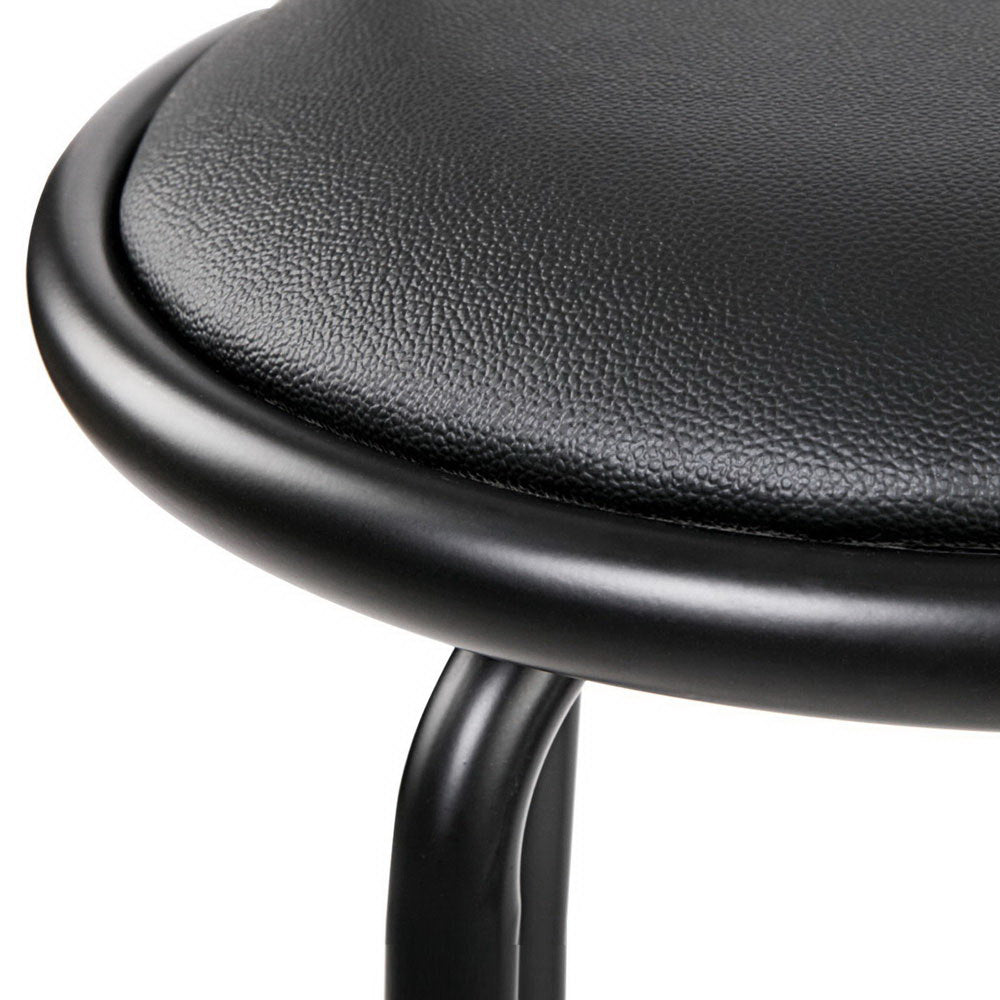 Artiss Set of 4 PU Leather Bar Stools - Black and Steel - Notbrand