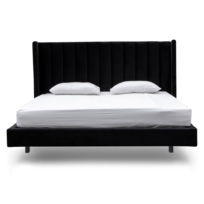 Sweek Bed Frame in Black Velvet - Queen  - House of Hyne