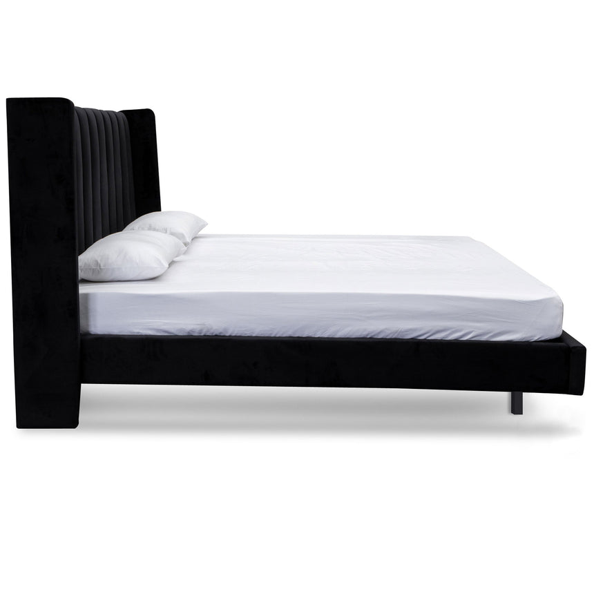 Sweek Bed Frame in Black Velvet - Queen  - House of Hyne