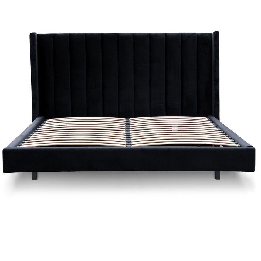 Sweek Bed Frame in Black Velvet - Queen  - House of Hyne