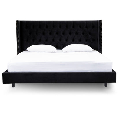 Black Velvet Nsantu King Bed Frame - House of Hyne