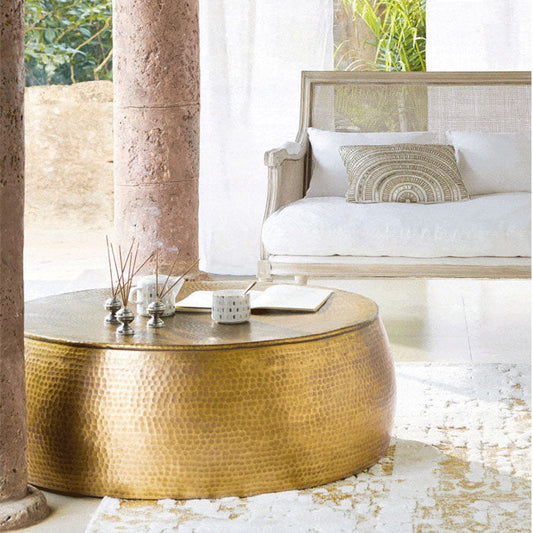 Brass Look Hammered Coffee Table - Notbrand