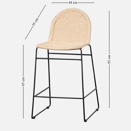 Mbiola Rattan Barstool in Natural Seat - Set of 2 - Notbrand