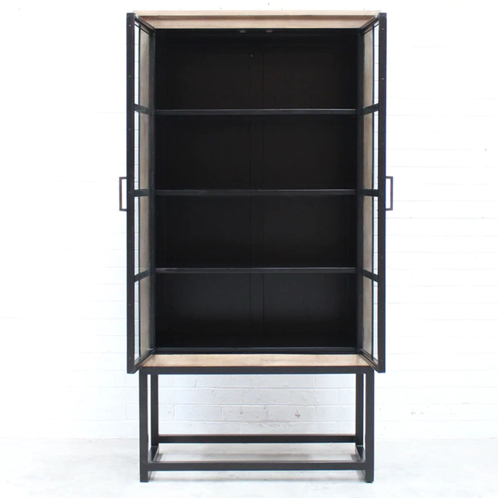 Berkeley Timber And Iron Display Cabinet - House of Hyne