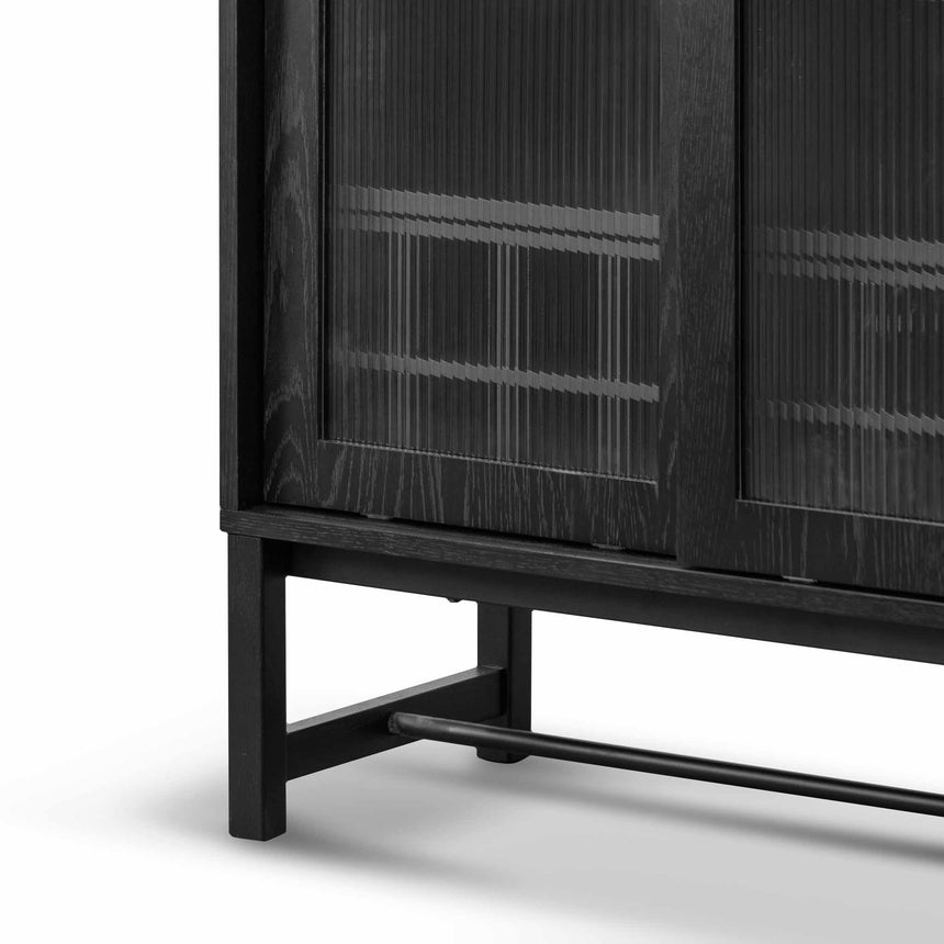 Black Bar Cabinet - Flute Glass Doors - Notbrand