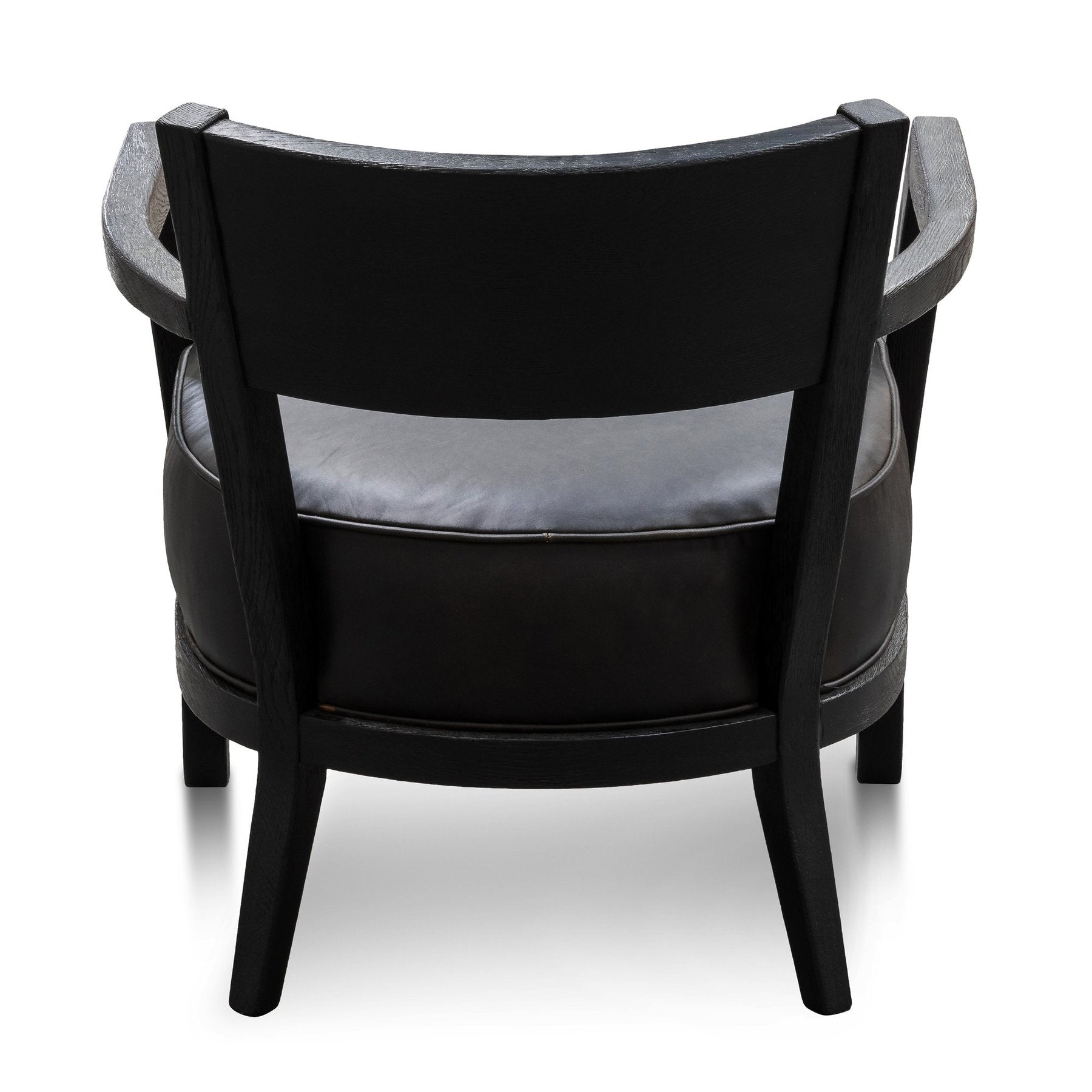 Knight Black Wooden Armchair with Leather Seat - House of Hyne