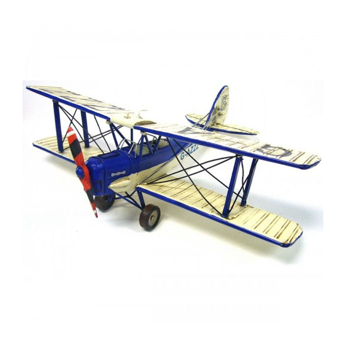 Blue and White Tiger Moth Plane Ornament - 50cm - Notbrand