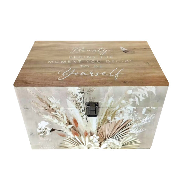 Set of 5 Boho Floral Trunks Storage Boxes - Notbrand