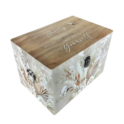 Set of 5 Boho Floral Trunks Storage Boxes - Notbrand