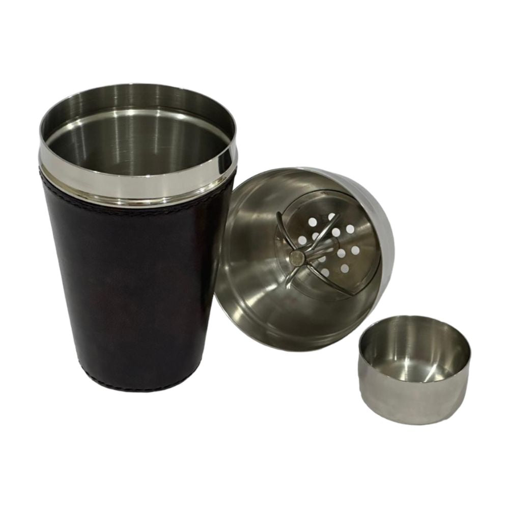 Bokito Dark Leather Cover Cocktail Shaker - NotBrand